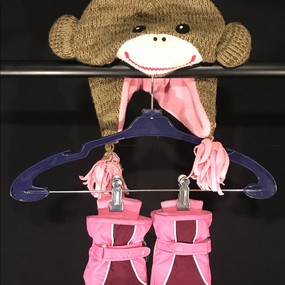 Lot of kids mittens and winter hats
